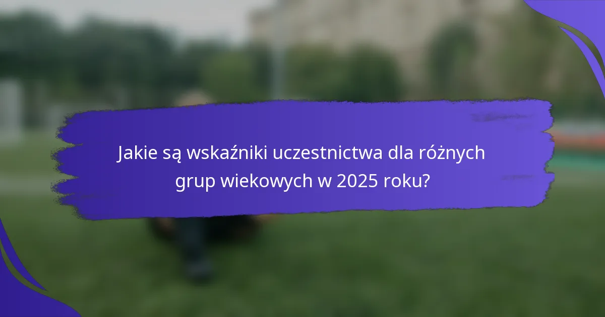 Jakie są wskaźniki uczestnictwa dla różnych grup wiekowych w 2025 roku?