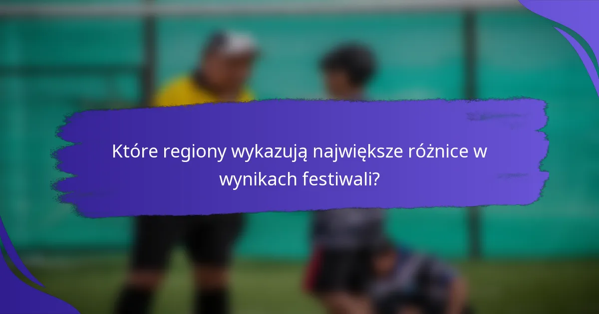 Które regiony wykazują największe różnice w wynikach festiwali?